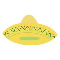 mexikansk sombrero. cinco de mayo symbol. spanska latin fiesta tillbehör, traditionell huvudbonad. dekorerad årgång fest symbol. vektor illustration.
