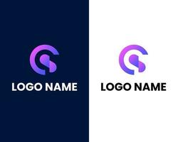 brev c och s modern logotyp design mall vektor