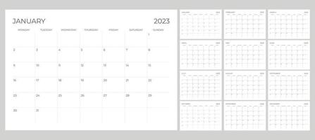 Kalender 2023 zum ausdrucken ab montag vektor