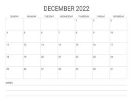 december 2022 enkel landskap kalender vektor