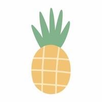 Ananas auf weißem Hintergrund. Exotische Frucht. Aufkleber. vektor