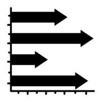 glyf design ikon av horisontell bar Diagram vektor