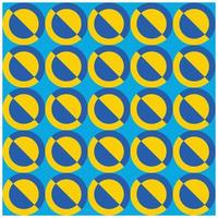 geometrischer hintergrund mit kreisförmigem muster, das regelmäßig abstrakte tapete auf blau wiederholt vektor