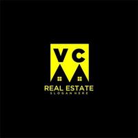 vc Anfangsmonogramm-Logo-Immobilien im quadratischen Stildesign vektor