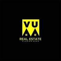 vu Anfangsmonogramm-Logo-Immobilien im quadratischen Design vektor