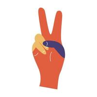 platt vektor hippie boho illustration. hand dragen retro häftig element