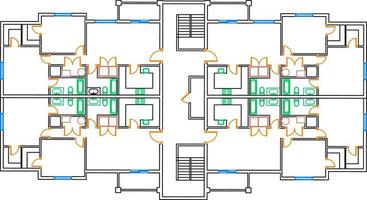 Grundriss für Immobilien. illustration architektonisches wohnungsprojekt. Vektorgrundriss des Wohngebäudes vektor