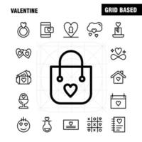 valentine line icon pack für designer und entwickler symbole der flasche liebe romantischer valentinstag liebesgeschenk herz valentinstag vektor