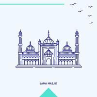 jama masjid horisont vektor illustration