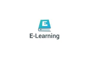 buchstabe e online lernen digitales tagebuchbuch logo vektor