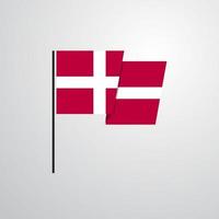 Danmark vinka flagga design vektor