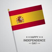 typografisches design des spanischen unabhängigkeitstags mit flaggenvektor vektor