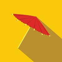 asiatische Sonnenschirm- oder Regenschirm-Ikone, flacher Stil vektor