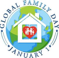 globales familientag-logo-design vektor
