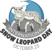 internationell snö leopard logotyp begrepp vektor