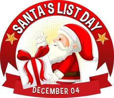 Happy Santa Liste Banner-Design vektor