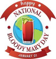 Happy National Bloody Mary Day Symbol vektor