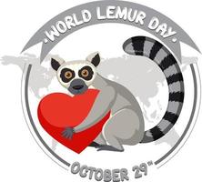 Welt-Lemur-Tag-Banner-Design vektor