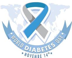 Weltdiabetes-Tag-Logo-Design vektor