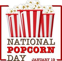 nationell popcorn dag baner design vektor