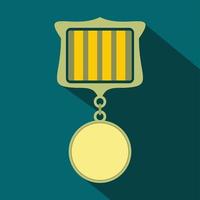 medalj tilldela militär platt ikon vektor