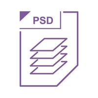 PSD-Dateisymbol, Cartoon-Stil vektor