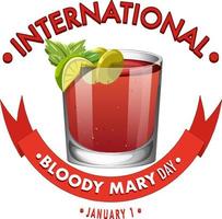 nationale Bloody-Mary-Day-Ikone vektor