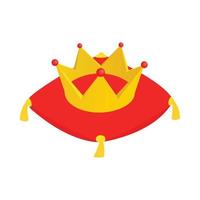 Krone auf rotem Samtkissen-Symbol vektor