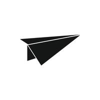 Papierflugzeug-Symbol, einfacher Stil vektor