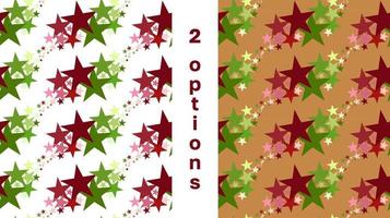 geometrisk mönster sömlös stjärnor jul grön och röd färger vektor illustration beige bakgrund