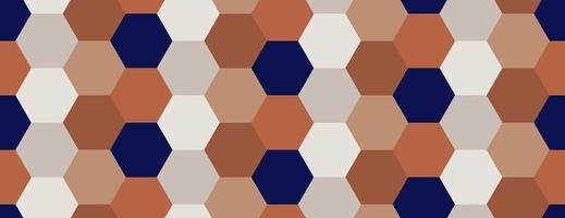geometrisches Muster nahtlos. blaue, beige und braune Farben mit Hexagon, Polygonen. Vektor-Illustration vektor