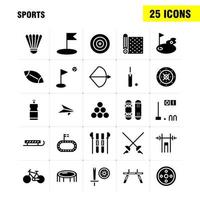 Sport Solid Glyph Icon Pack für Designer und Entwickler Ikonen des Mattensports Sport Yoga Billard Pool Snooker Sport Vektor