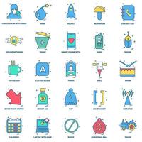 25 Business Concept Mix Flat Color Icon Set vektor