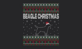 beagle hund ful jul tröja-design. vektor