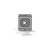 video webb ikon platt linje fylld grå ikon vektor