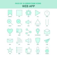 25 grünes Web-App-Icon-Set vektor