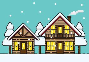 Snowy Chalet Vector Illustration