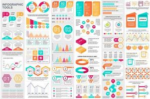 buntes Datenvisualisierungspaket für Infografikelemente vektor