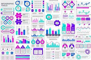 buntes Datenvisualisierungspaket für Infografikelemente vektor