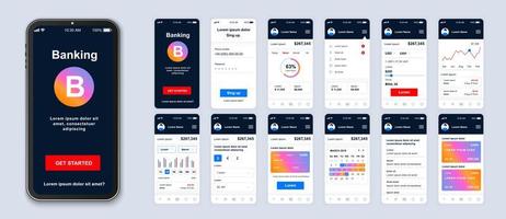 bunte Farbverlauf Mobile Banking UI App Smartphone-Oberfläche vektor
