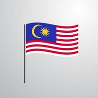 wehende flagge malaysiens vektor