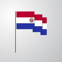 paraguay wehende flagge kreativer hintergrund vektor