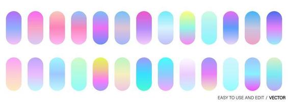 sammlung von farbenfrohen, modernen hintergrund mit farbverlauf für grafikdesign. Farbverlaufspalette in Form von Kreisen. vektor