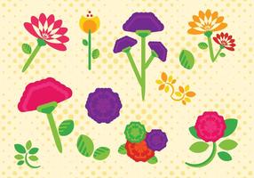 Flache Gartennelken-Blumen Free Vector