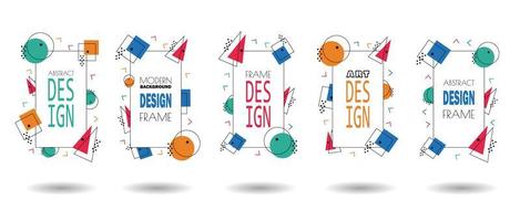 Satz minimaler Memphis geometrischer Formrahmen vektor