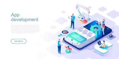 App-Entwicklung Landingpage-Vorlage vektor