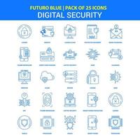 digitale Sicherheitssymbole Futuro Blue 25 Icon Pack vektor