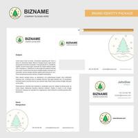 weihnachtsbaum business briefkopf umschlag und visitenkarte design vektorvorlage vektor