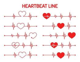 roter Herzfrequenz-Übungsgraphensatz vektor