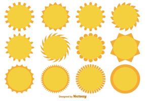 Vektor tecknad Flat Suns Collection